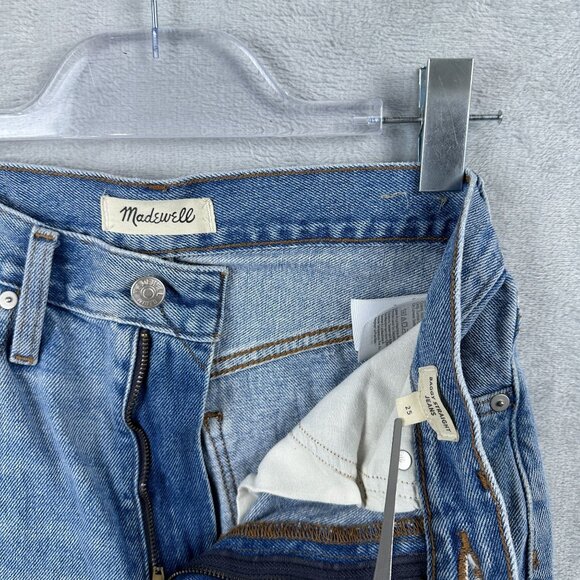 Madewell Baggy Jeans Straight Leg Womens Size 25 Distressed High Rise Blue - Picture 5 of 12